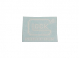 GLOCK PERFECTION カットアウトデカール (白文字 4×3-1/4インチ)