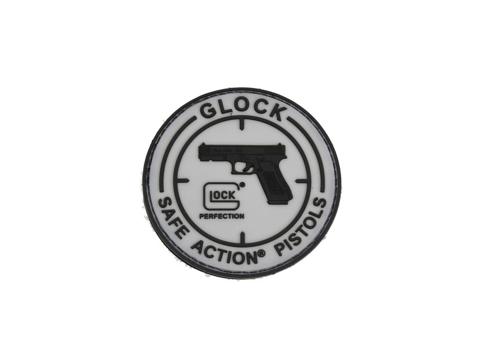 GLOCK PERFECTION Rubber ベルクロパッチ 80ｍｍ (LightGrey/Black)
