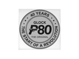 GLOCK P80 Anniversary ステッカー (Size: 98mm Diameter)