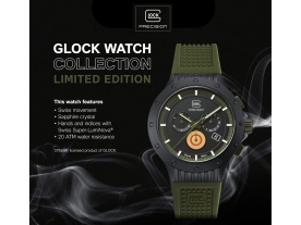 GLOCK PRECISION【限定モデル】グロックウォッチ チタニウムクロノグラフ20気圧防水 GW-27-1-24 (Black/Green)