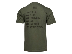 GLOCK APPAREL/SHIRT グロックキャリバーTシャツ Military Green (Men's US size M)